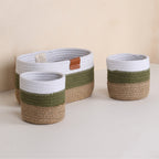 Cotton Organizer - Olive & Natural (3pcs)