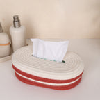 Oval Tissue Box - White & Red