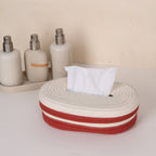 Oval Tissue Box - White & Red