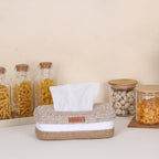 Rectangle Tissue box - Natural & White