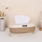 Oval Tissue Box - Natural & Cream