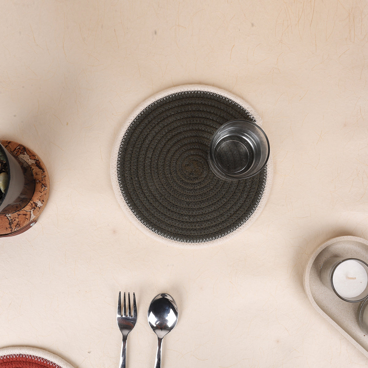 Trivet Olive & Cream Line (3Pcs)