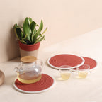 Trivet Rust & Cream Line (3Pcs)