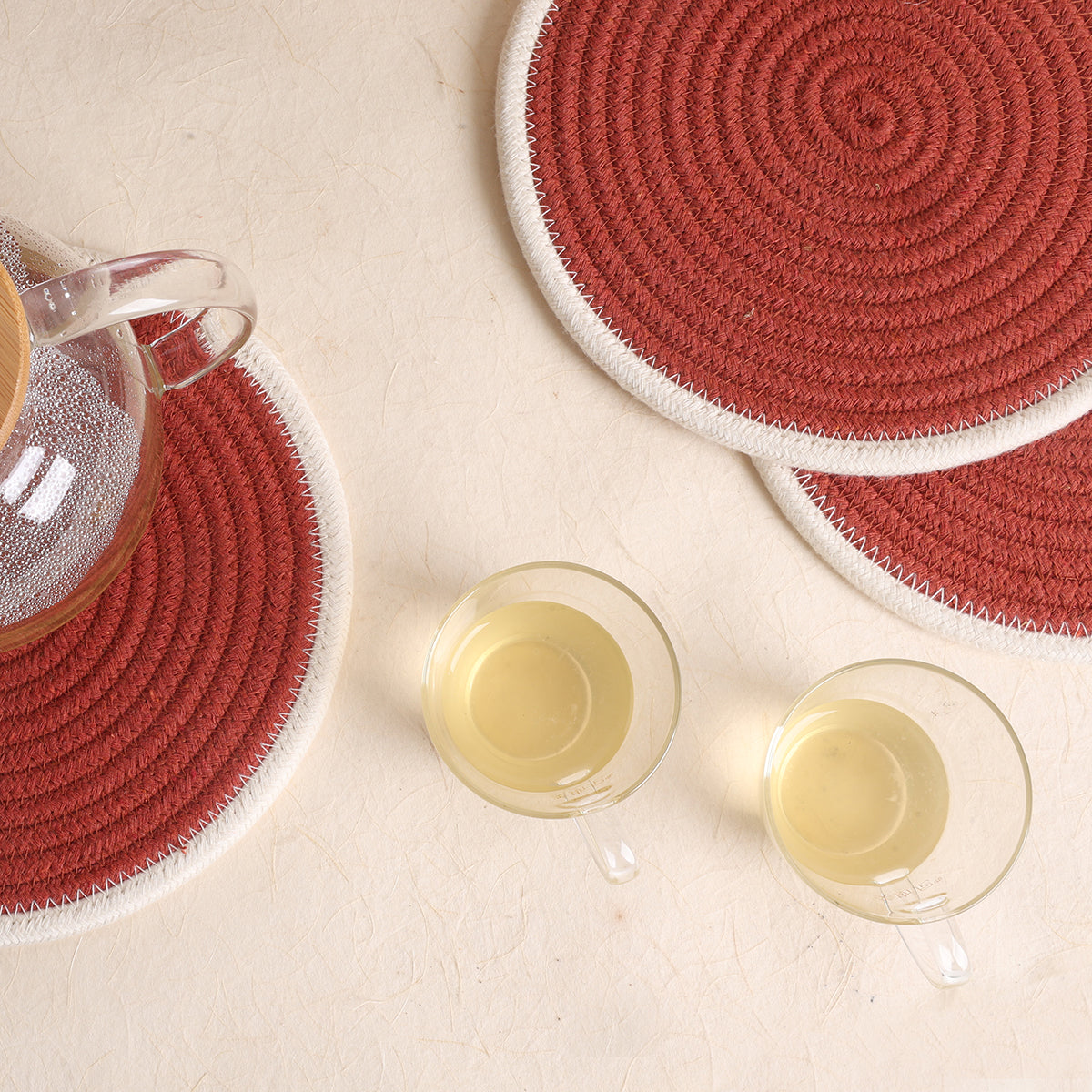 Trivet Rust & Cream Line (3Pcs)