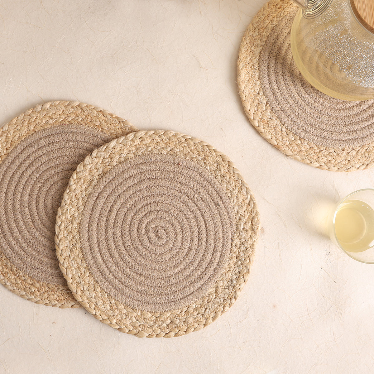 Trivet Beige and Jute Line (3Pcs)