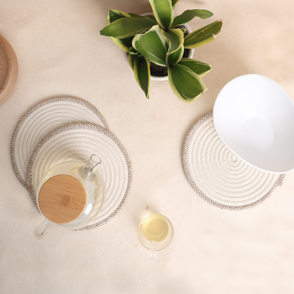 Trivet Cream & Natural Line (3Pcs)