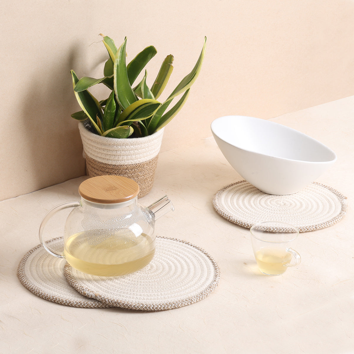 Trivet Cream & Natural Line (3Pcs)