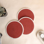 Trivet Rust & Cream Line (3Pcs)