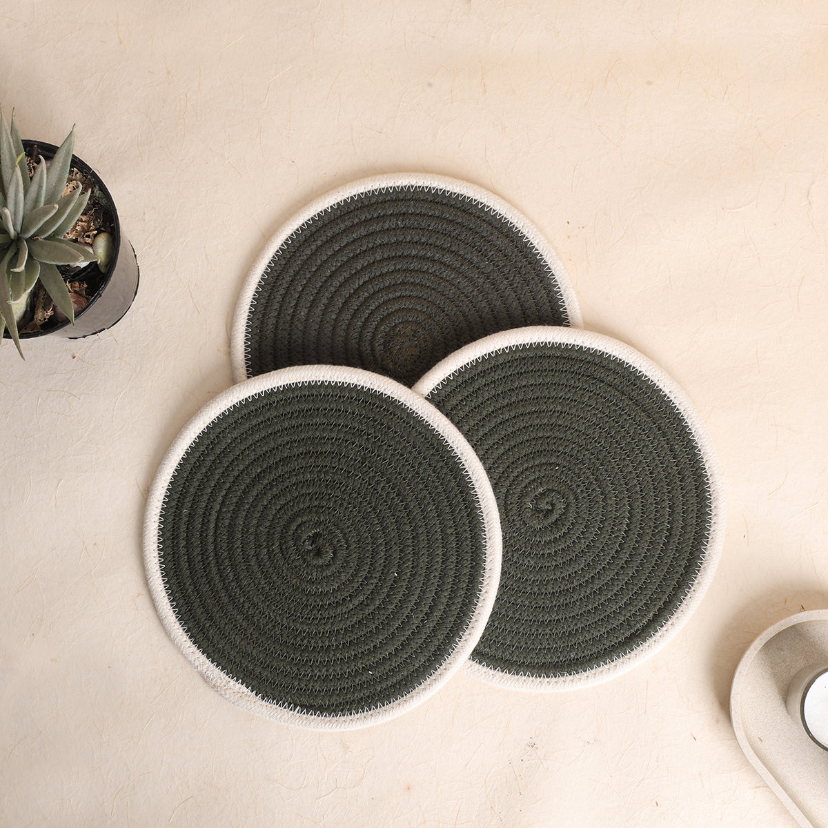 Trivet Olive & Cream Line (3Pcs)