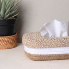 Rectangle Tissue box - Natural & White