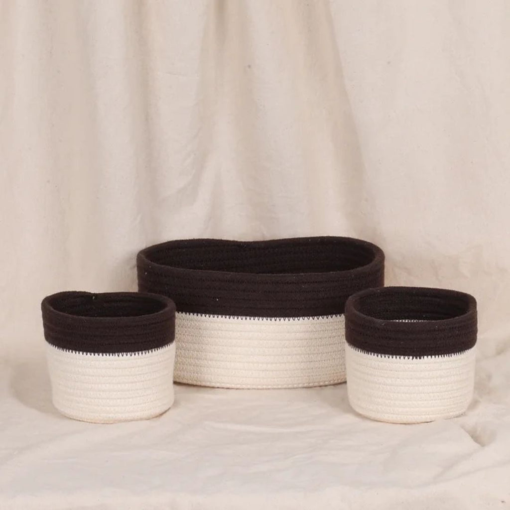 Cotton Organizer - Mocha & Cream (3pcs)