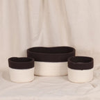 Cotton Organizer - Mocha & Cream (3pcs)